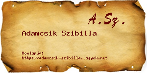 Adamcsik Szibilla névjegykártya